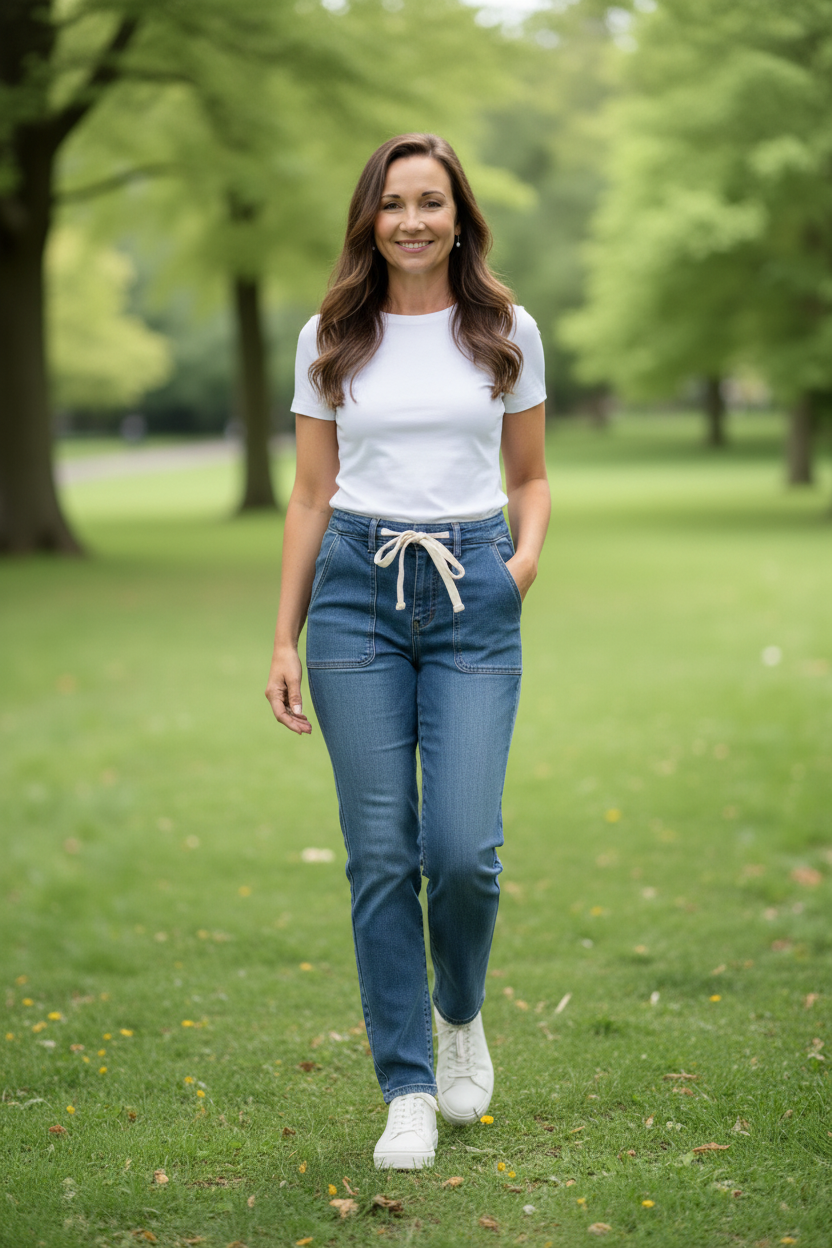 Judy Blue Drawstring Straight Jeans with Pockets